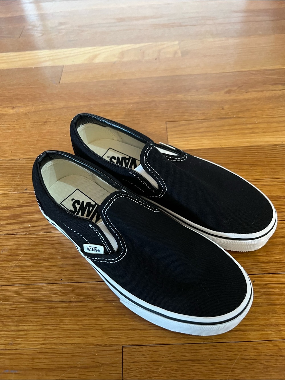 Vans Classic Slip-On Women's Shoes — Black & White